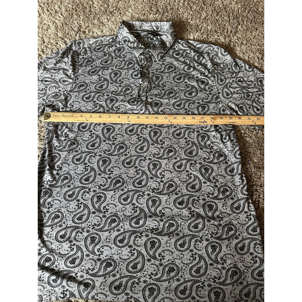 7 Diamonds Shirt Mens Large Paisley Print 4 Way Stretch Performance‎ Button Up - Picture 3 of 4